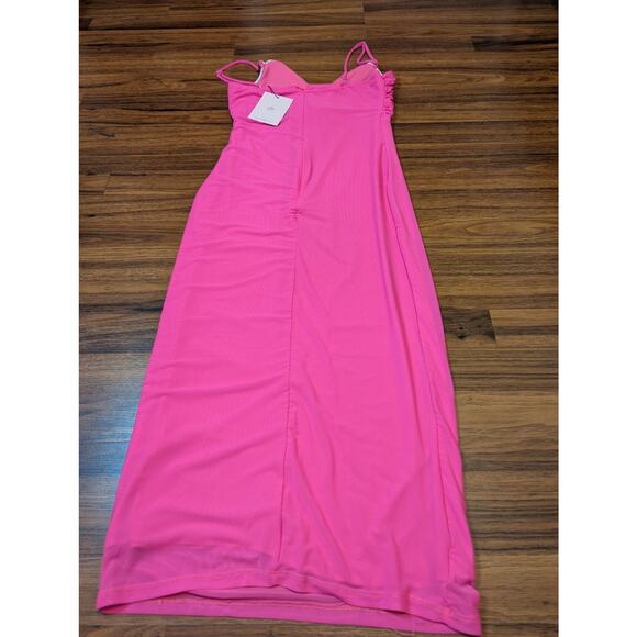 Hello Molly " For The Plot" Strapless Hot Pink Midi Dress Size 6 - Picture 6 of 8